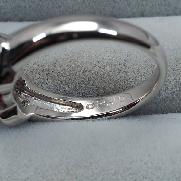 クレサンベール リング  再結晶ルビー 1.15ct  ダイヤ 0.22ct  12号 Pt900 