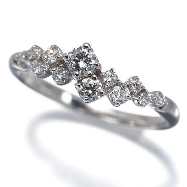 MJC リング  ダイヤ 0.30ct  8号 K18WG 