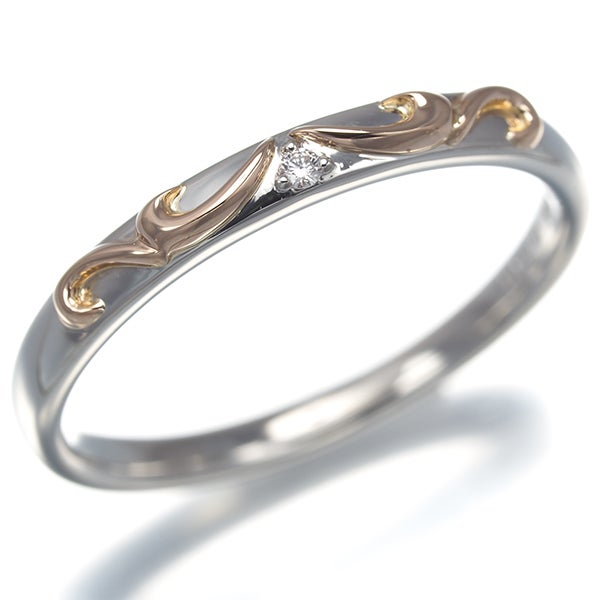 星の砂 リング  ダイヤ 0.008ct  コンビカラー 11号 Pt950/K18PG 