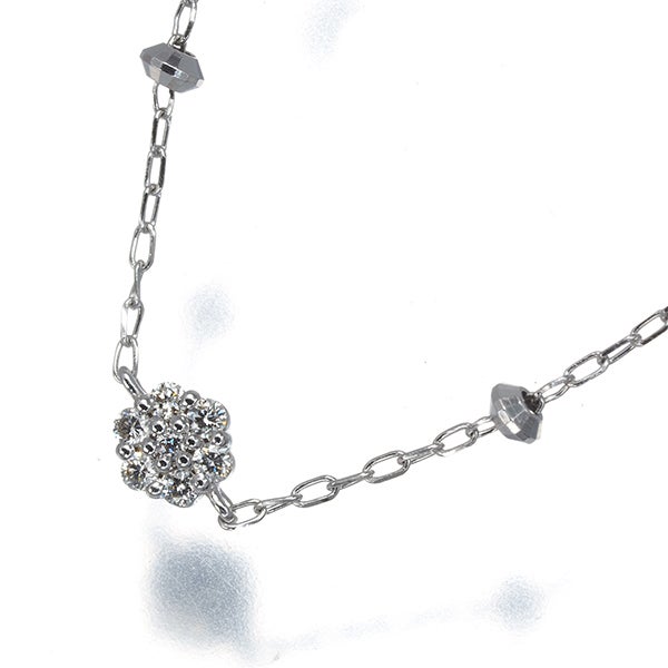 4℃ ブレスレット  ダイヤ  フラワー カットボール ステーション K18WG 