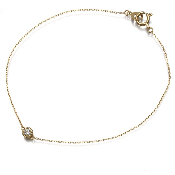 アーカー ブレスレット  ダイヤ 0.05ct ティア 一粒 K18YG 