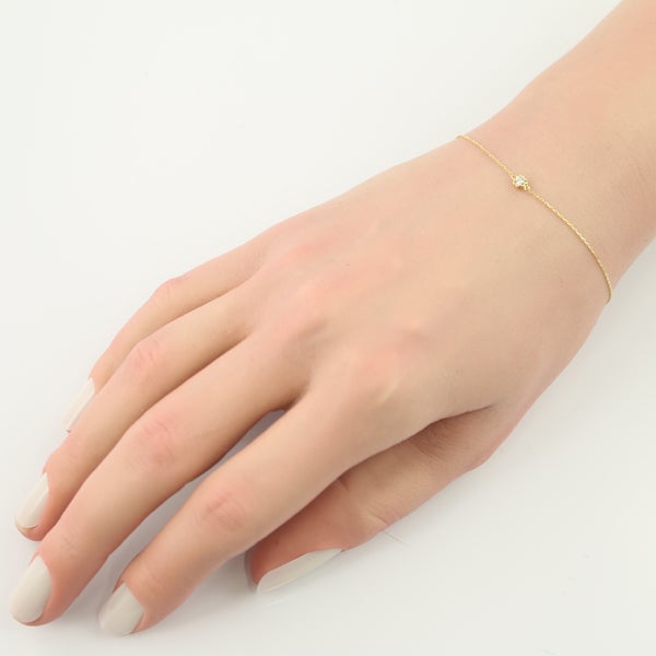 アーカー ブレスレット  ダイヤ ティア 一粒 K18YG 