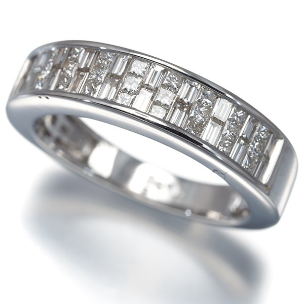  ダイヤ 0.90ct プリンセスカット  リング K18WG 