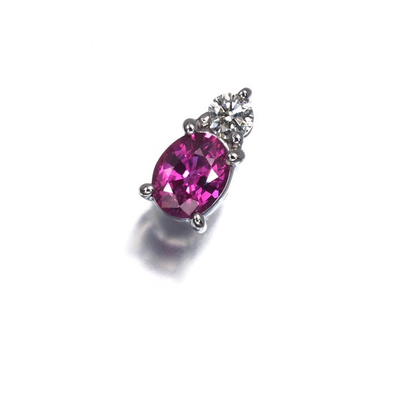  ルビー 0.40ct  ダイヤ 0.05ct   ペンダントトップ Pt1000 