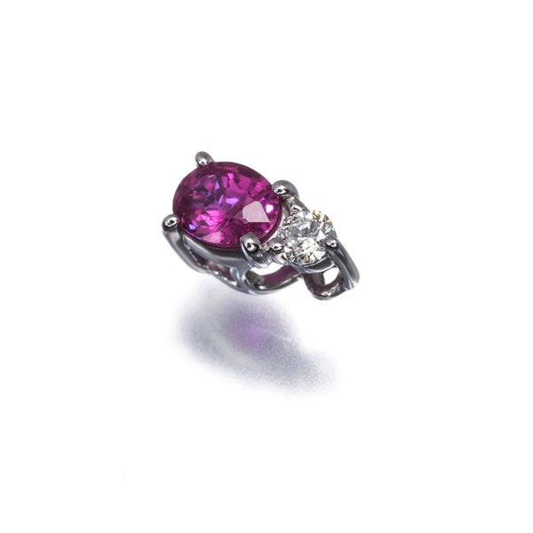  ルビー 0.40ct  ダイヤ 0.05ct   ペンダントトップ Pt1000 