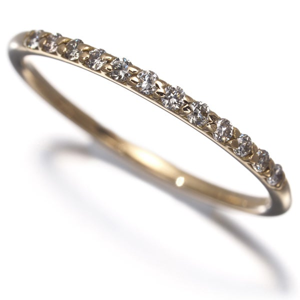 アーカー リング  ダイヤ 0.12ct ドゥーズブリエ 9号 K18YG 