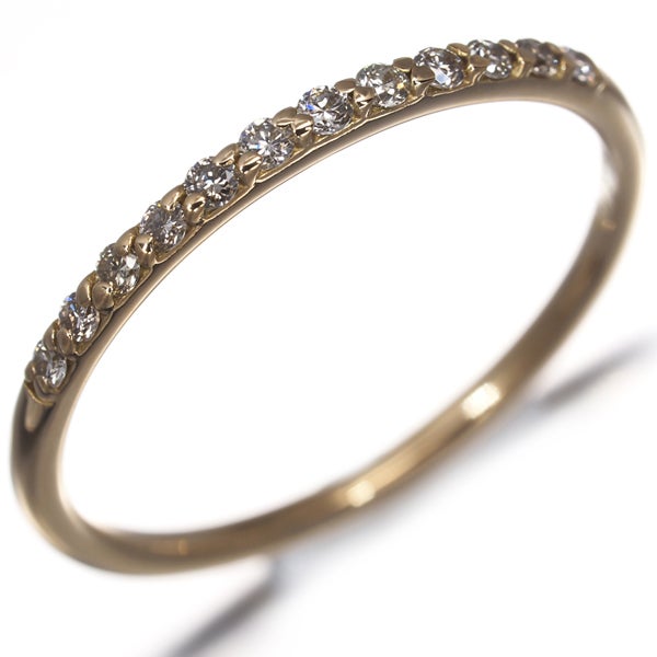 アーカー リング  ダイヤ 0.12ct ドゥーズブリエ 9号 K18YG 