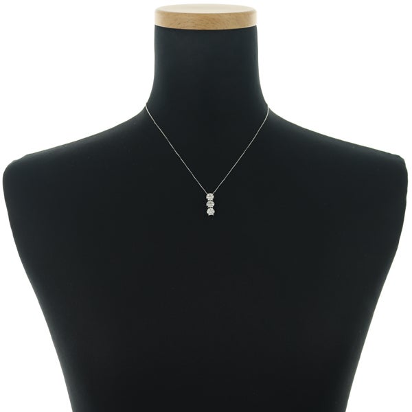  ダイヤ 0.70ct フラワー  ネックレス K18WG 