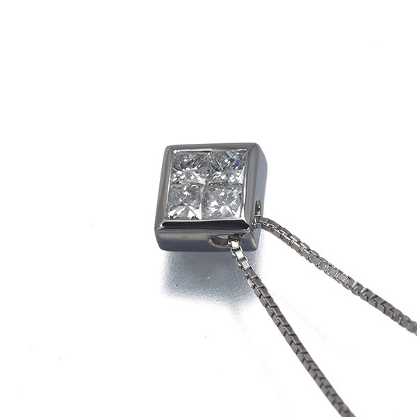 ヴァンドーム ネックレス  ダイヤ 0.40ct  プリンセスカット スクエア Pt950/Pt850 