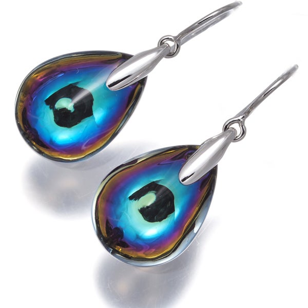 バカラ ピアス  クリスタルガラス フルールドゥプシデリック アクラミラー フック シルバー925 