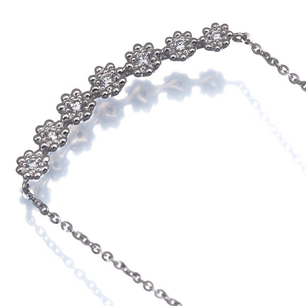  ダイヤ 0.20ct フラワー  ネックレス Pt900/Pt850 