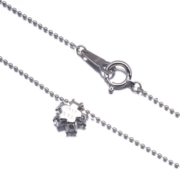  ダイヤ 0.30ct フラワー  ネックレス K18WG 
