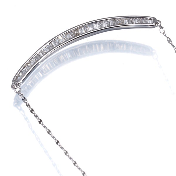  ダイヤ 0.25ct テーパーカット  ネックレス K18WG 