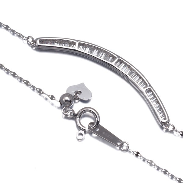 ダイヤ 0.25ct テーパーカット  ネックレス K18WG 
