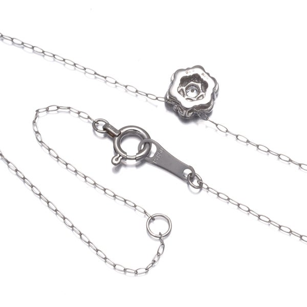  ダイヤ 0.30ct フラワー パヴェ  ネックレス Pt850/Pt900 