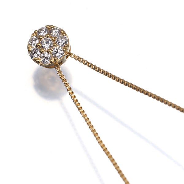 ヴァンドーム ネックレス  ダイヤ 0.12ct  サークル パヴェ K18YG 