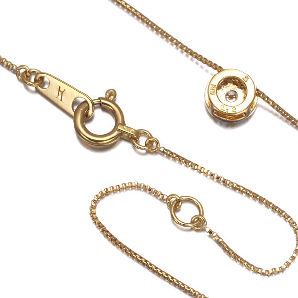 ヴァンドーム ネックレス  ダイヤ 0.12ct  サークル パヴェ K18YG 