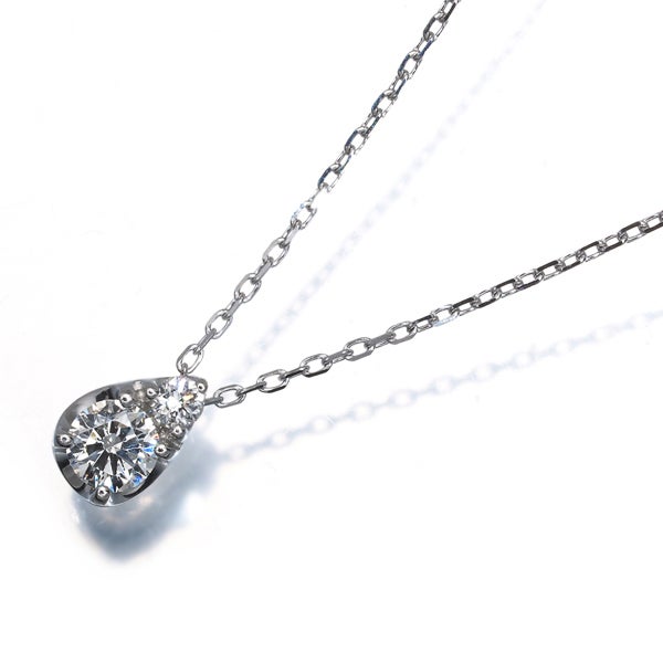ポンテヴェキオ ネックレス  ダイヤ 0.17ct  ティアドロップ Pt999/Pt850 