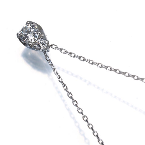 ポンテヴェキオ ネックレス  ダイヤ 0.17ct  ティアドロップ Pt999/Pt850 