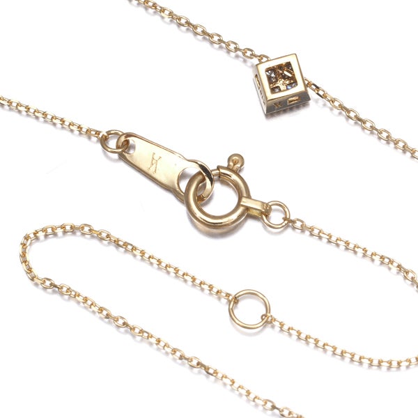 ヴァンドーム ネックレス プリンセスカット ダイヤモンド  ミステリーセット K18YG 