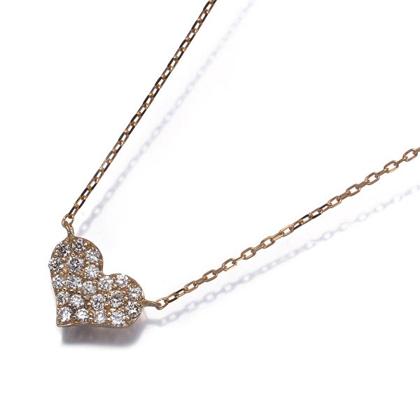サマンサティアラ ネックレス  ダイヤ 0.11ct  ハート パヴェ K18PG 