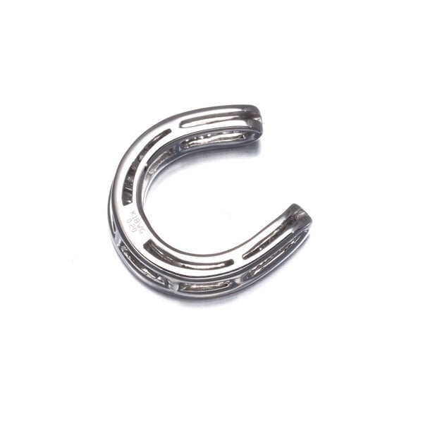  ダイヤ 0.20ct テーパーバゲットカット ホースシュー  ペンダントトップ K18WG 