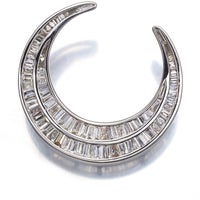  ダイヤ 0.72ct ムーン テーパーバゲットカット  ペンダントトップ K18WG 
