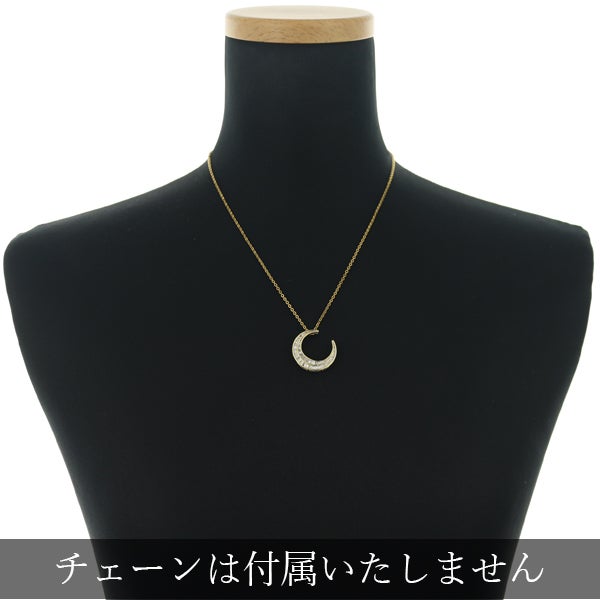 ライトブラウン ダイヤ 0.74ct ムーン テーパーバゲットカット  ペンダントトップ K18YG 