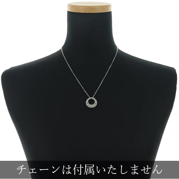 ライトブラウン ダイヤ 0.55ct パヴェ サークル  ペンダントトップ K18WG 