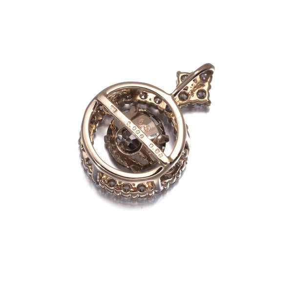 ブラウン＆クリア ダイヤ 1.000ct/0.32ct ダンシングストーン  ペンダントトップ K18PG 
