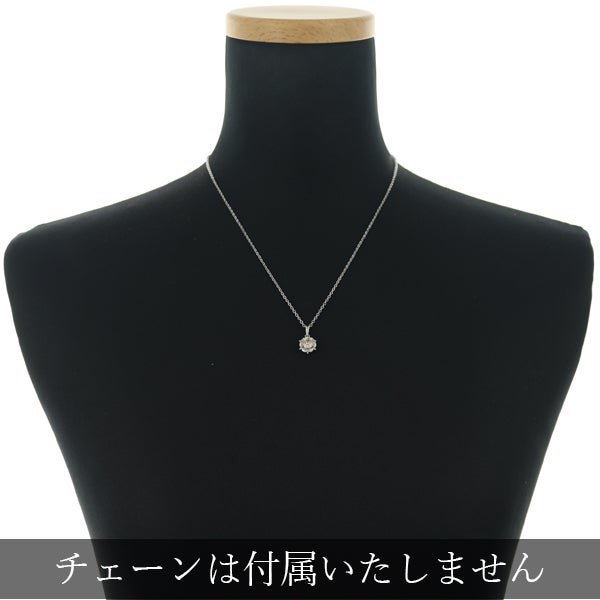 ブラウン&クリア ダイヤ 0.58ct/0.22ct 2種カット フラワー  ペンダントトップ Pt900 