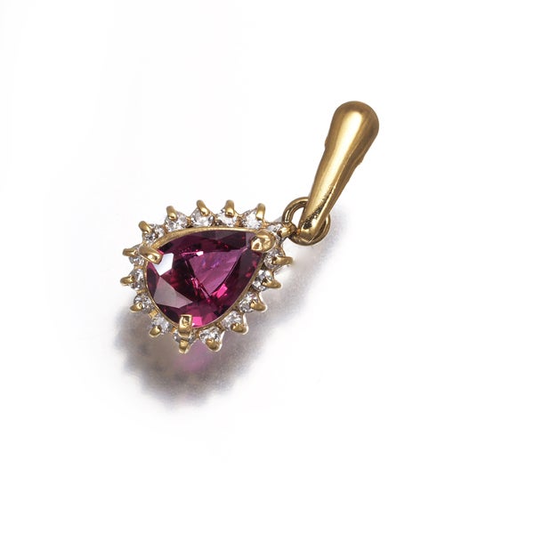  ピンクサファイア 0.49ct ダイヤ ティアドロップ クラシック  ペンダントトップ K18YG 