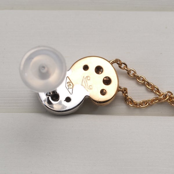 キャサジ ピアス  ダイヤ 0.15ct/0.15ct  コンビカラー パヴェ 揺れる K18WG/PG 