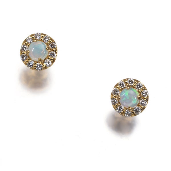 ヴァンドーム ピアス  オパール ダイヤ  フラワー K18YG 