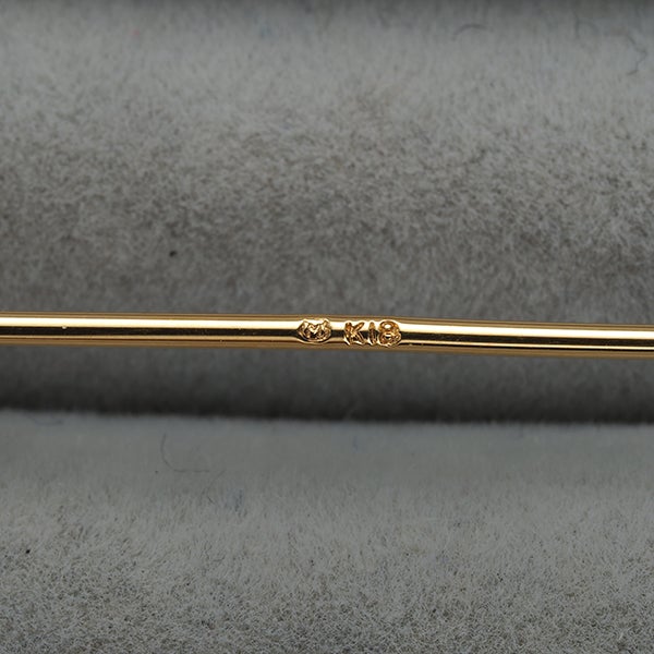 ミキモト ブローチ ゴールデン アコヤ真珠 8.7mm/8.8mm  ラペルピン K18YG/合金 ソーティング