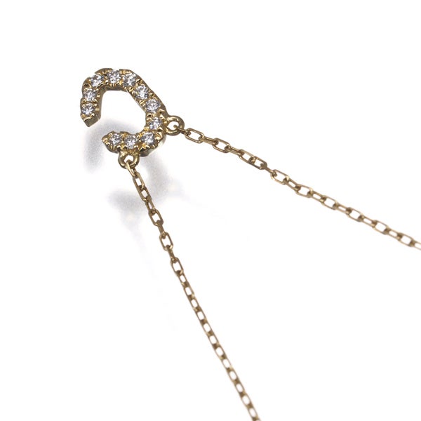 アーカー ネックレス  ダイヤ 0.05ct  イニシャル アルファベット C K18YG 