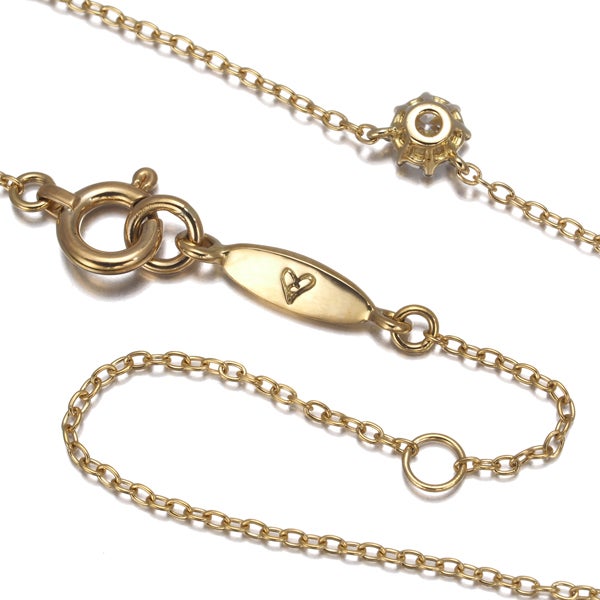 アーカー ネックレス  ダイヤ 0.15ct ソルティアラウンド 一粒 K18YG 