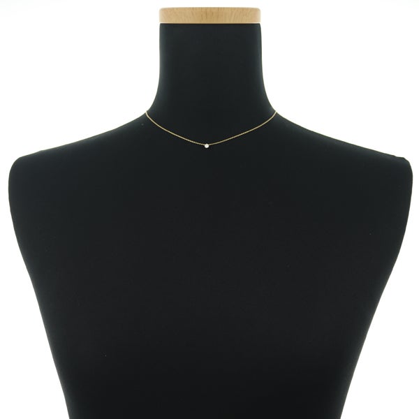 アーカー ネックレス  ダイヤ 0.15ct ソルティアラウンド 一粒 K18YG 