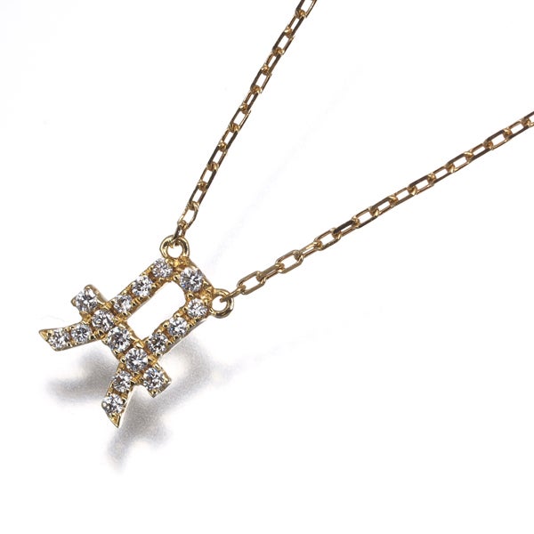 アーカー ネックレス  ダイヤ 0.07ct  イニシャル A K18YG 