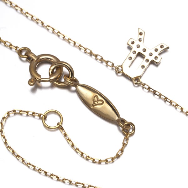 アーカー ネックレス  ダイヤ 0.07ct  イニシャル A K18YG 