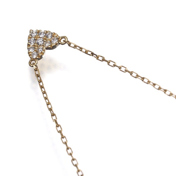 アーカー ネックレス  ダイヤ 0.05ct ハートパヴェ  K18YG 