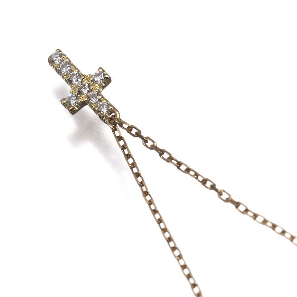 アーカー ネックレス  ダイヤ 0.05ct クロスパヴェ  K18YG 