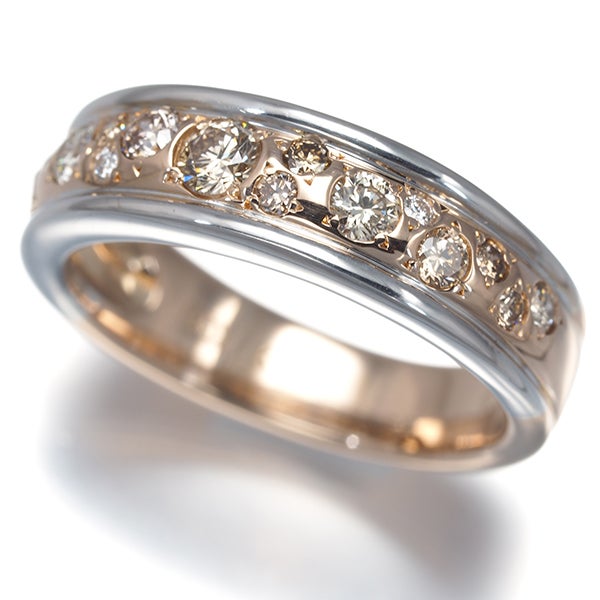 カシケイ リング  ダイヤ 0.50ct メランジェ 10.5号 K18PG/WG 