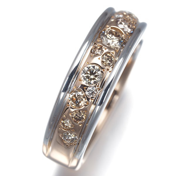 カシケイ リング  ダイヤ 0.50ct メランジェ 10.5号 K18PG/WG 