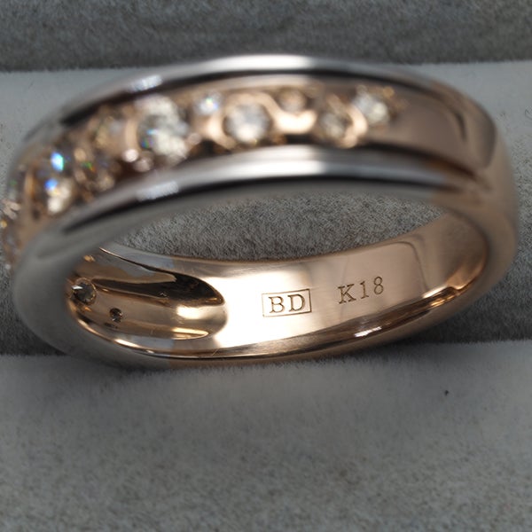 カシケイ リング  ダイヤ 0.50ct メランジェ 10.5号 K18PG/WG 