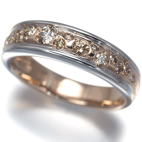 カシケイ リング  ダイヤ 0.52ct メランジェ 17.5号 K18PG/WG 