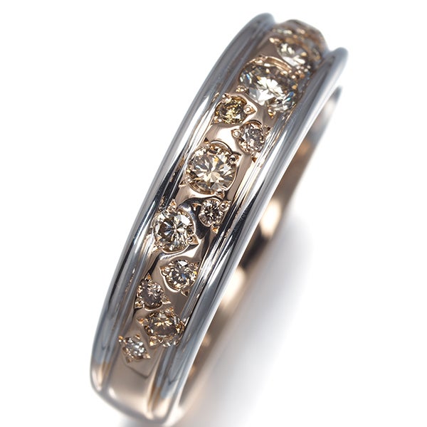 カシケイ リング  ダイヤ 0.52ct メランジェ 17.5号 K18PG/WG 