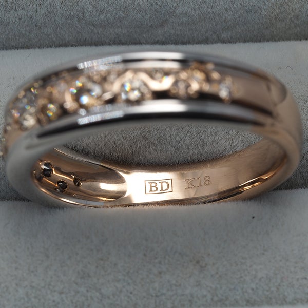 カシケイ リング  ダイヤ 0.52ct メランジェ 17.5号 K18PG/WG 