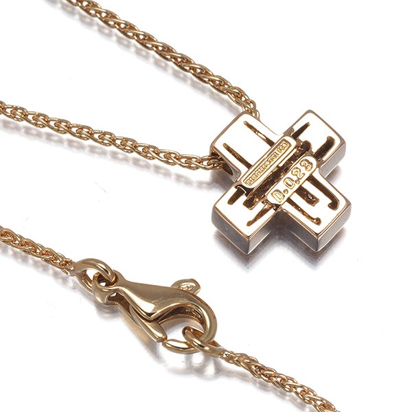 ピキョッティ ネックレス  ダイヤ 0.23ct  クロス パヴェ K18PG 保証書