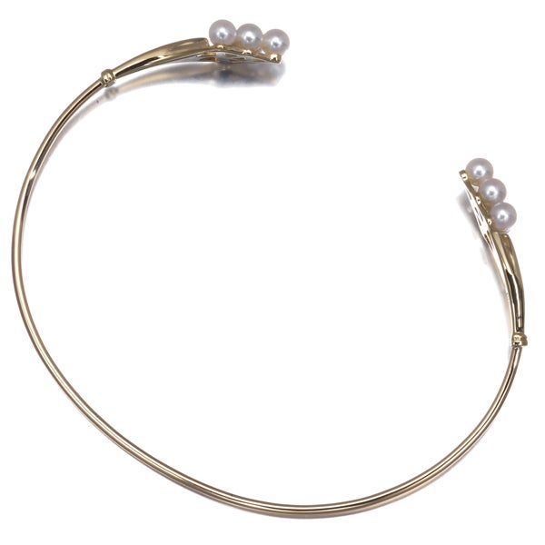 ミキモト ブレスレット ベビー アコヤ真珠 3.5mm  カフ バングル K18YG 